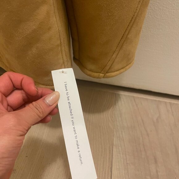 Reformation Veda Luca Suede Shearling Coat XS (Parmesan/Tan) - NWT - Picture 9 of 14